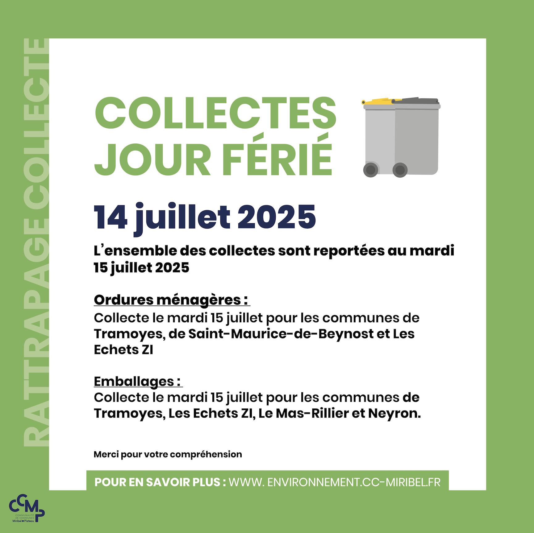 Jour Férié –Lundi 14 juillet 2025