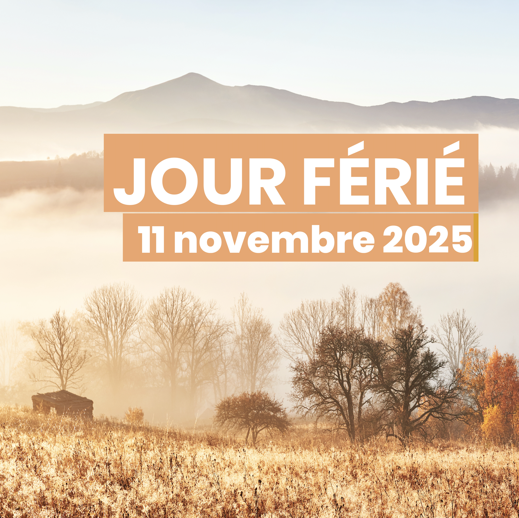 Jour Férié – Mardi 11 novembre 2025