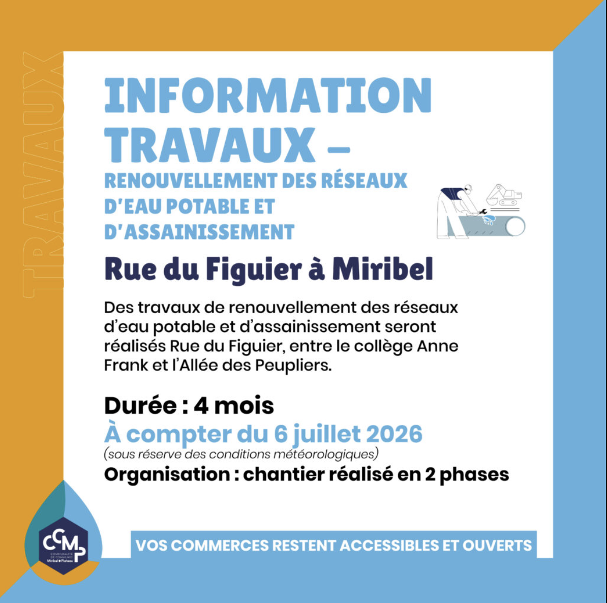 Travaux Rue du Figuier à Miribel