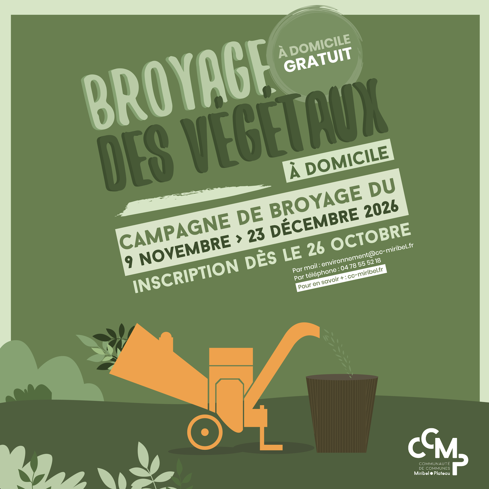 Broyage des végétaux à domicile